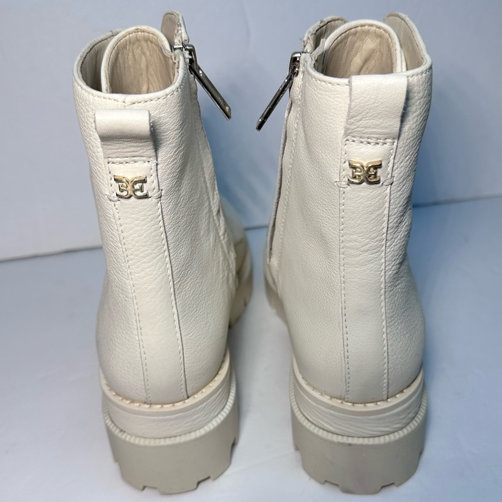 Sam Edelman Women's Cream Lace-Up Boots - Picture 6 of 9
